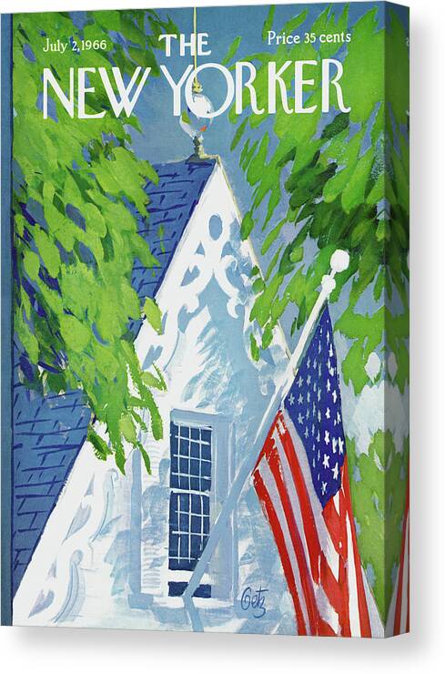 July Fourth Canvas Print featuring the painting New Yorker July 2nd, 1966 by Arthur Getz