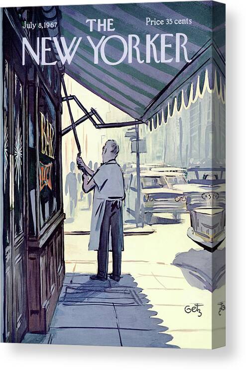 Small Business Owners Canvas Print featuring the painting New Yorker July 8th, 1967 by Arthur Getz