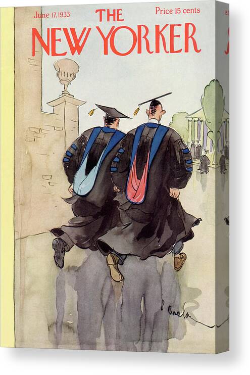 Graduation Canvas Print featuring the painting New Yorker June 17th, 1933 by Perry Barlow