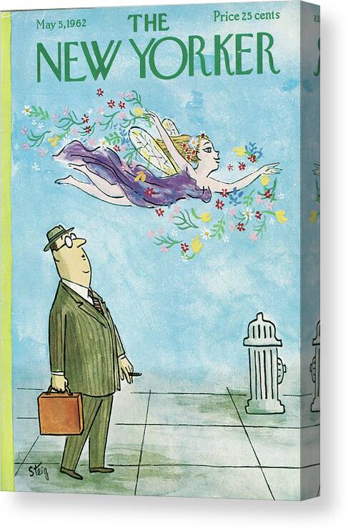 Fairy Canvas Print featuring the painting New Yorker May 5th, 1962 by William Steig