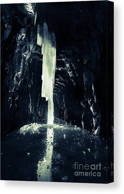 Ice Canvas Print featuring the photograph Dark Ice by Charles Garcia