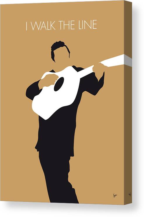 Johnny Canvas Print featuring the digital art No010 MY Johnny Cash Minimal Music poster by Chungkong Art