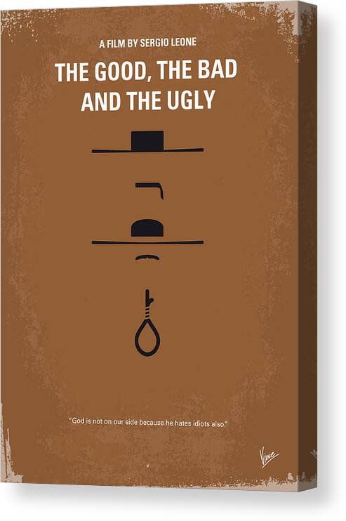 The Canvas Print featuring the digital art No090 My The Good The Bad The Ugly minimal movie poster by Chungkong Art