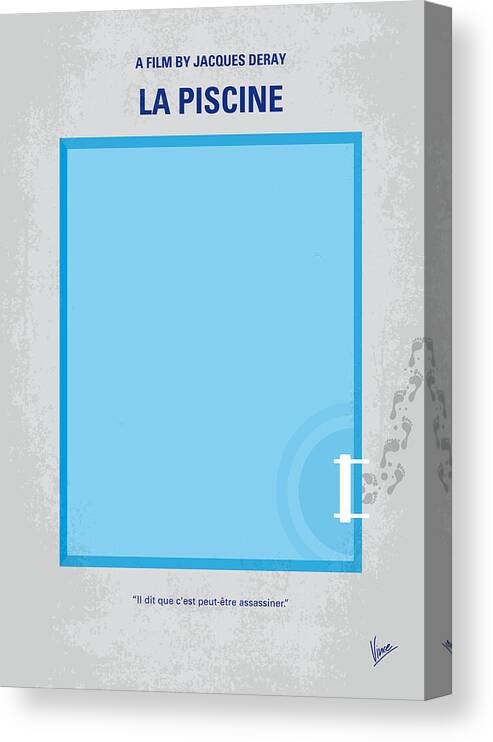 La Piscine Canvas Print featuring the digital art No137 My La piscine minimal movie poster by Chungkong Art