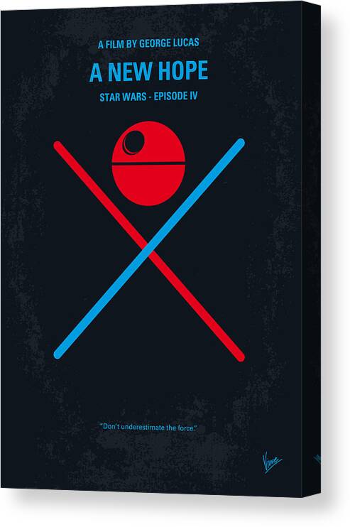 Star Canvas Print featuring the digital art No154 My STAR WARS Episode IV A New Hope minimal movie poster by Chungkong Art