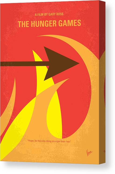 Hunger Games Canvas Print featuring the digital art No175 My Hunger Games minimal movie poster by Chungkong Art