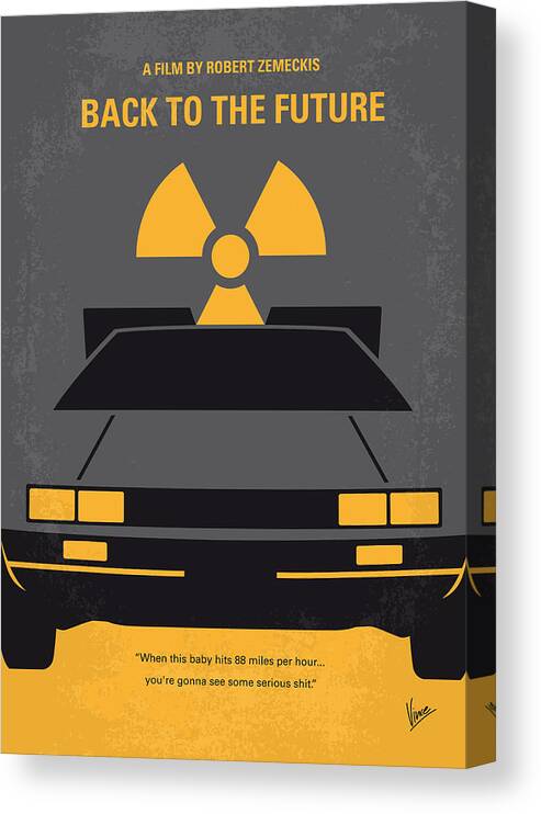 Back To The Future Canvas Print featuring the digital art No183 My Back to the Future minimal movie poster by Chungkong Art