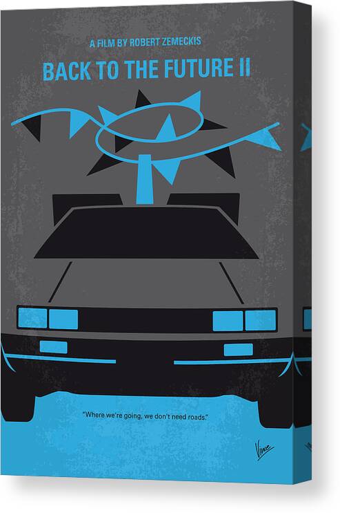 Back Canvas Print featuring the digital art No183 My Back to the Future minimal movie poster-part II by Chungkong Art