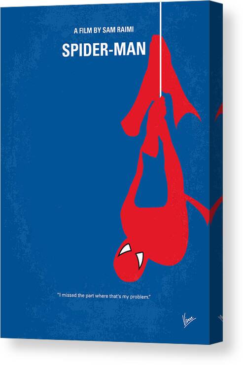 Spider-man Canvas Print featuring the digital art No201 My Spiderman minimal movie poster by Chungkong Art