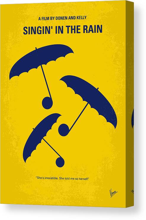 Singin In The Rain Canvas Print featuring the digital art No254 My SINGIN IN THE RAIN minimal movie poster by Chungkong Art