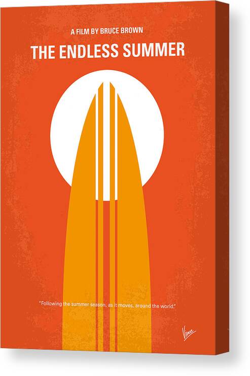 Endless Canvas Print featuring the digital art No274 My The Endless Summer minimal movie poster by Chungkong Art