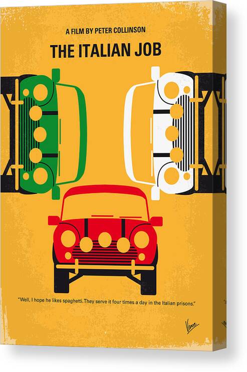 The Canvas Print featuring the digital art No279 My The Italian Job minimal movie poster by Chungkong Art