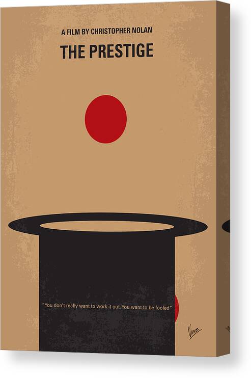 The Prestige Canvas Print featuring the digital art No381 My The Prestige minimal movie poster by Chungkong Art