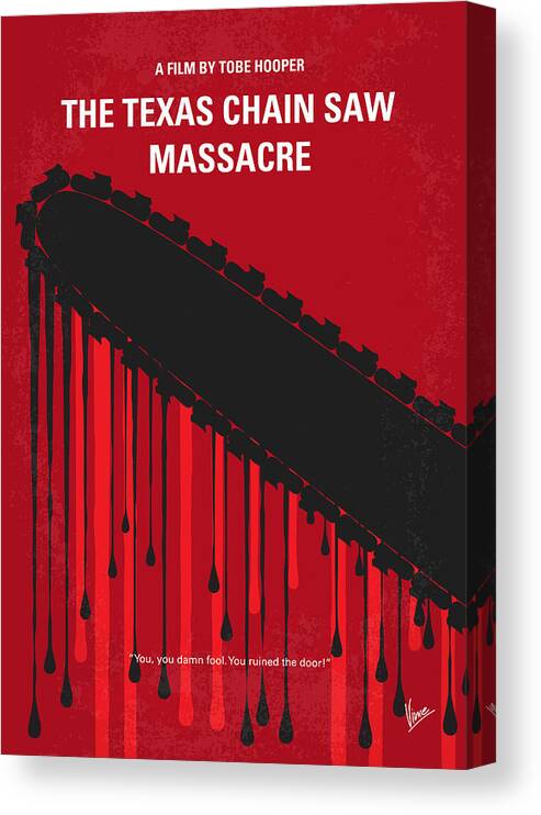 The Texas Chain Saw Massacre Canvas Print featuring the digital art No410 My The Texas Chain Saw Massacre minimal movie poster by Chungkong Art