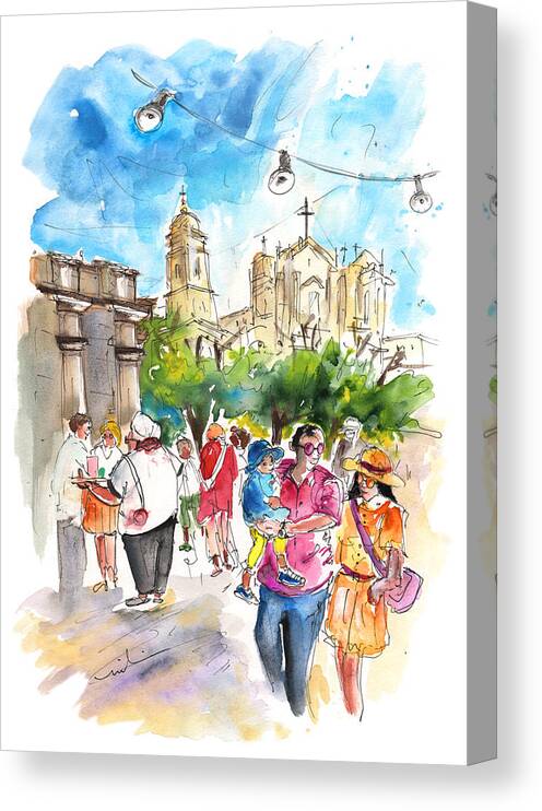 Travel Canvas Print featuring the painting Noto 06 by Miki De Goodaboom