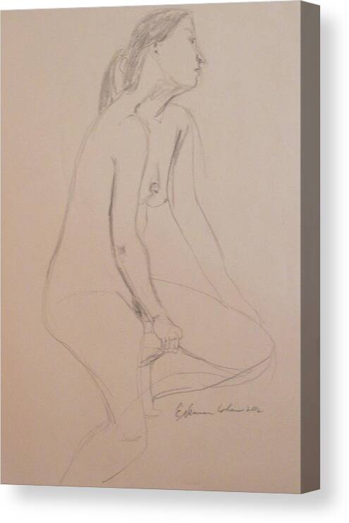 Nude Despair Canvas Print featuring the drawing Nude Despair by Esther Newman-Cohen