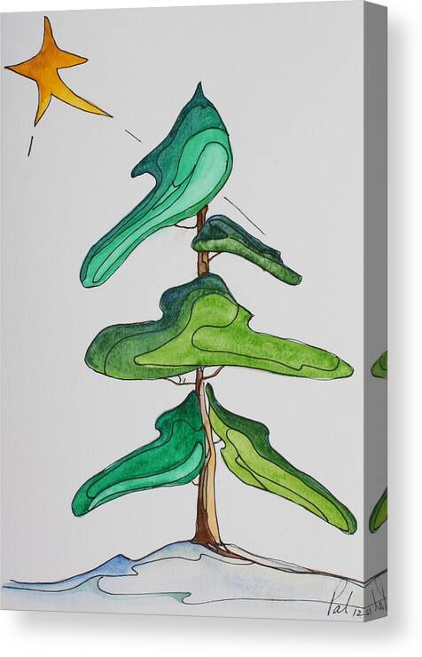 Tree Canvas Print featuring the painting O Christmas Tree by Pat Purdy