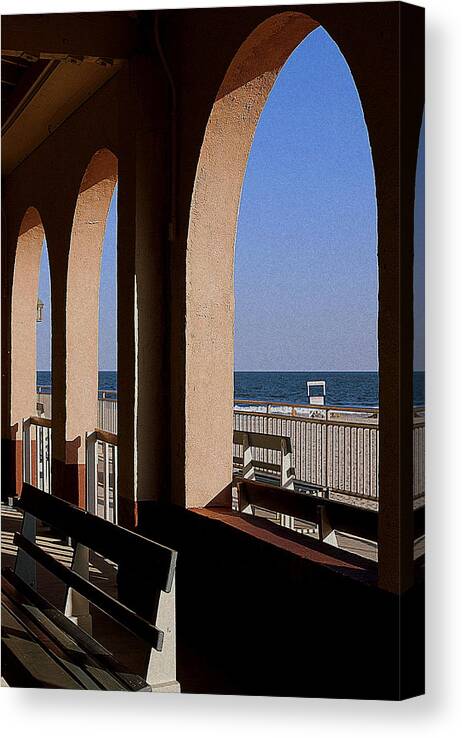 Ocean City Canvas Print featuring the photograph Ocean City Music Pier View by Mary Beth Landis