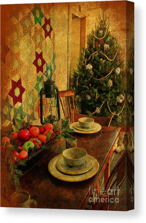 Textures Canvas Print featuring the photograph Old Fashion Christmas At Atalaya by Kathy Baccari
