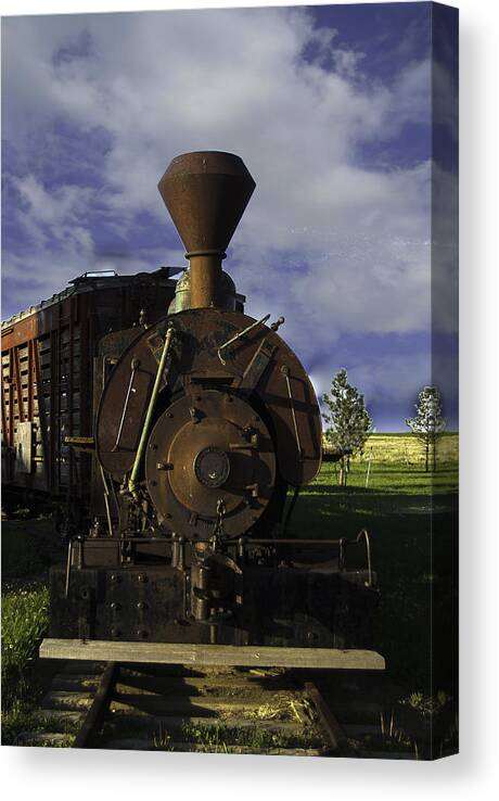 Train Canvas Print featuring the photograph Old Prairie Train by Judy Hall-Folde