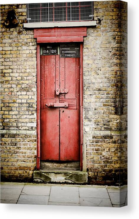 Door Canvas Print featuring the photograph Old Red Door by Heather Applegate
