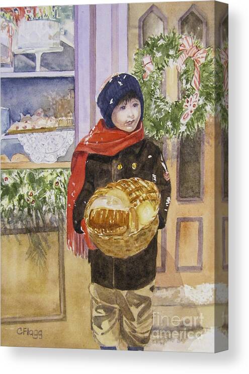 Christmas Canvas Print featuring the painting Old Time Christmas by Carol Flagg