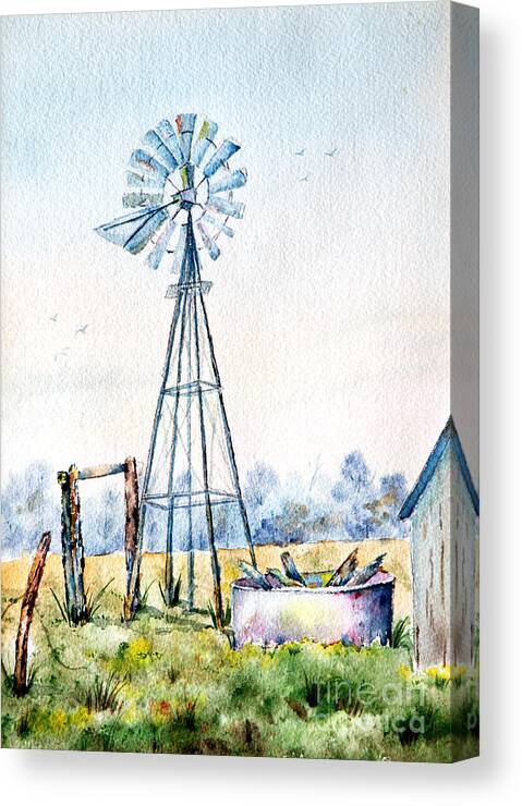 Windmill Canvas Print featuring the photograph Old Windmill by Pattie Calfy