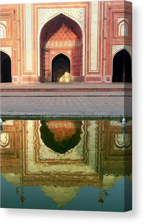Agra Canvas Print featuring the photograph On The Grounds Of The Taj Mahal by Steve Roxbury