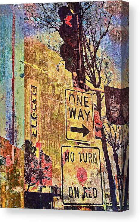 Uptown Canvas Print featuring the digital art One Way to Uptown by Susan Stone