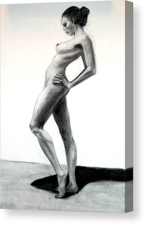 Woman With Attitude Canvas Print featuring the drawing Oo la la by Barbara J Blaisdell