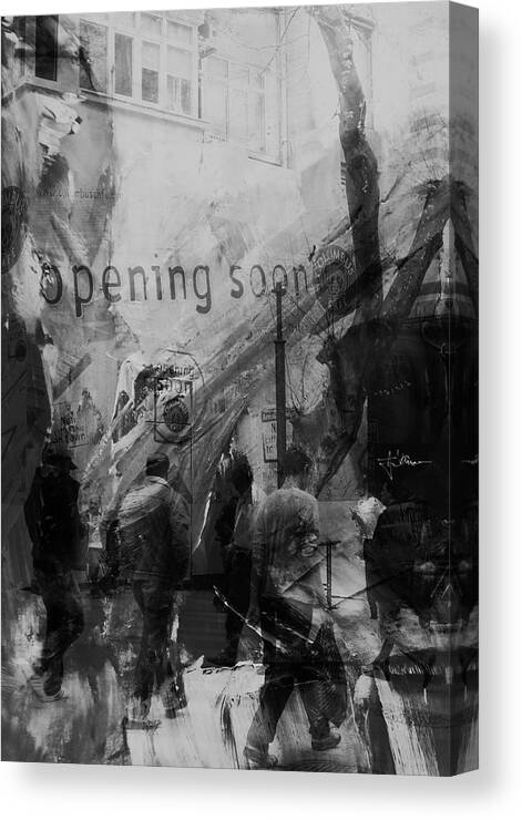 Street People City Digital Print Canvasprint Acrylic Acrylicprint Metalprint Metal Canvas Print featuring the photograph Opening Soon by Jim Vance