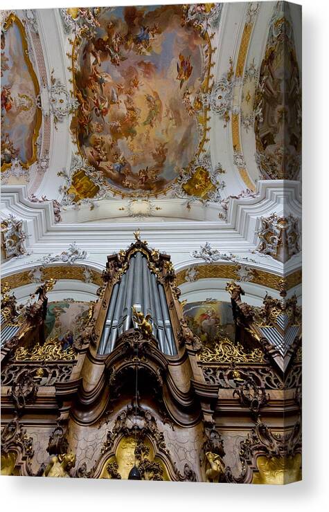Germany Canvas Print featuring the photograph Ottobeuren ornaments by Jenny Setchell
