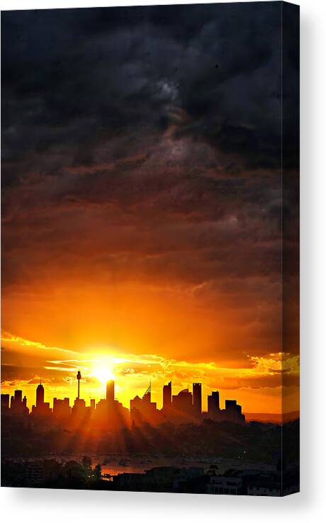 Sydney Canvas Print featuring the photograph Painting the Clouds With Sunshine by Andrei SKY