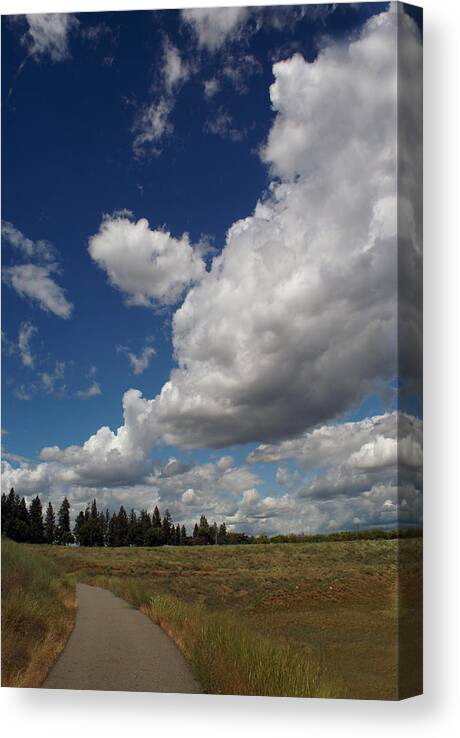 Clouds Canvas Print featuring the photograph Pathway Under Clouds by Ben Upham III