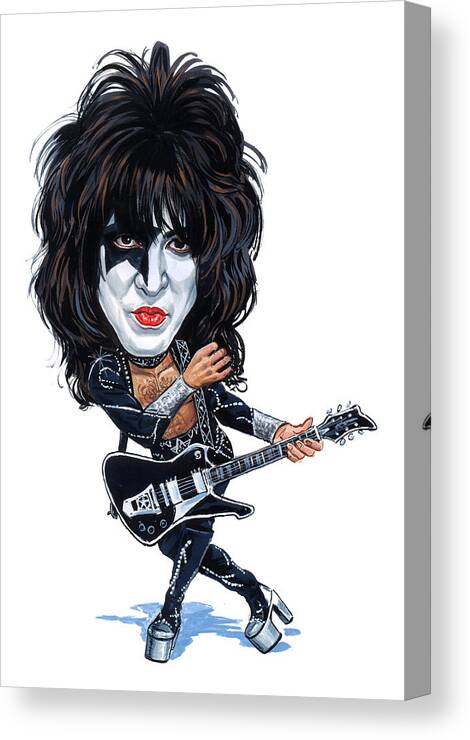 #faaAdWordsBest Canvas Print featuring the painting Paul Stanley by Art 