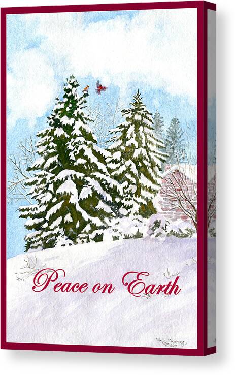 Peace On Earth Canvas Print featuring the painting Peace on Earth by Melly Terpening