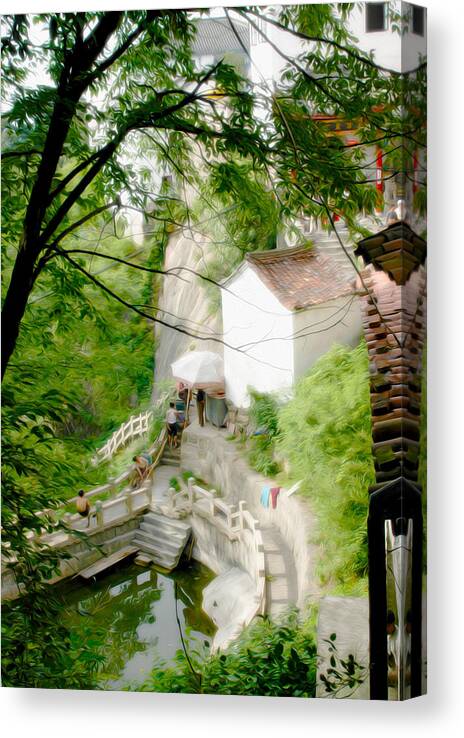Peaceful Spot In China Canvas Print featuring the photograph Peaceful spot in China by Tracy Winter