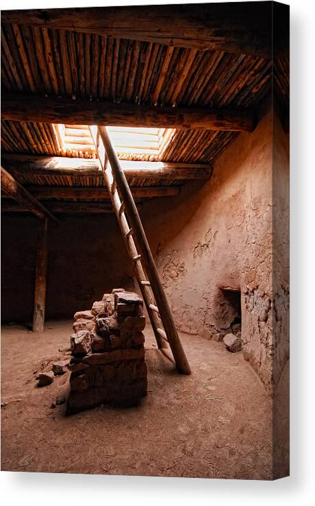 Sherry Day Canvas Print featuring the photograph Pecos Kiva Ladder by Ghostwinds Photography