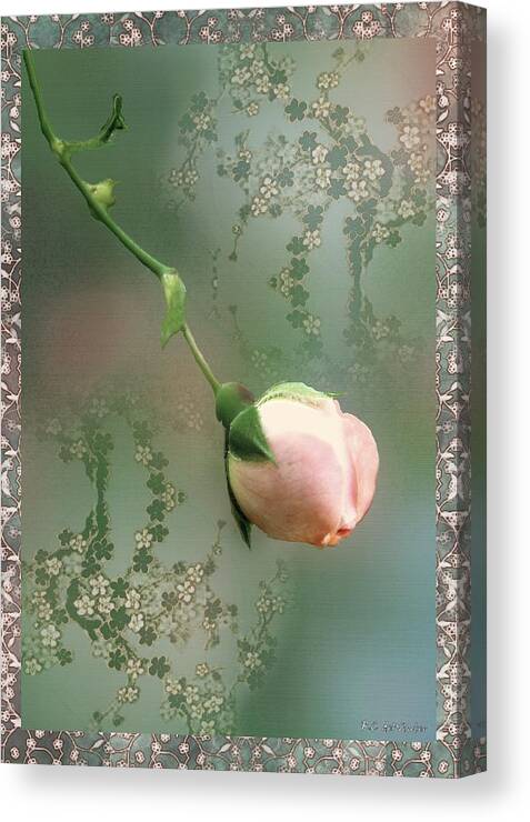Rose Canvas Print featuring the painting Penny Postcard Chinoiserie by RC DeWinter