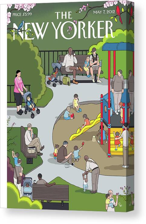Mother's Day Canvas Print featuring the painting Mother's Day by Chris Ware