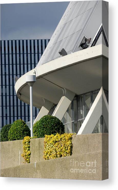 Architecture Canvas Print featuring the photograph Perspectives Mellon Arena by Amy Cicconi