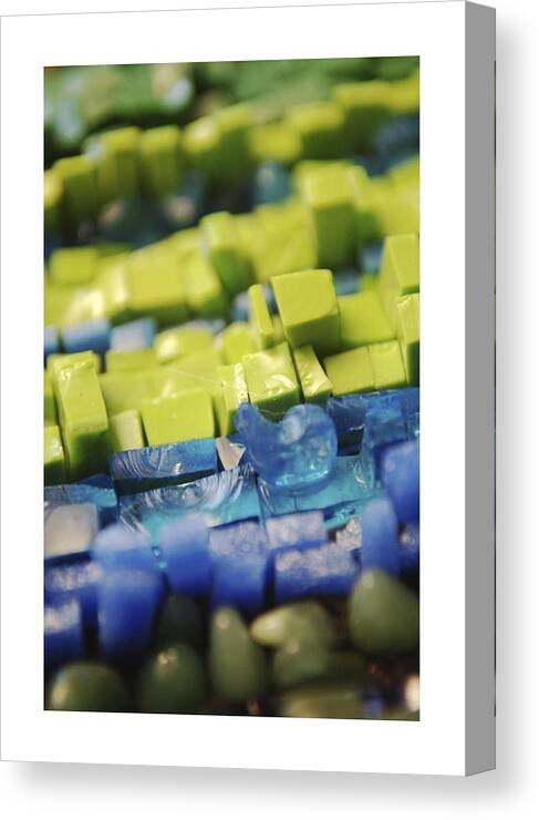 Mosaic Canvas Print featuring the glass art Pickled Green by Genna Wise