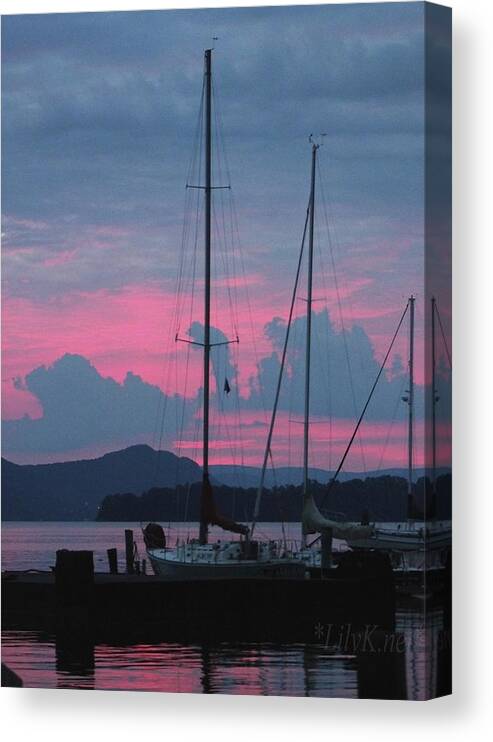 Landscape Canvas Print featuring the photograph Pink night by Lily K