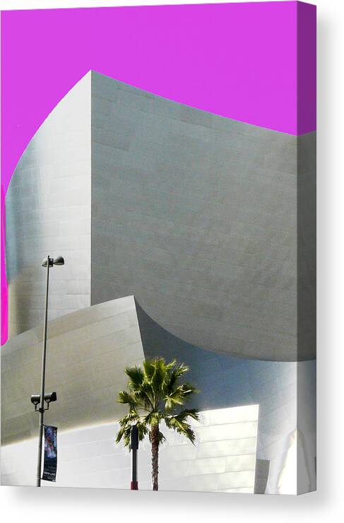 Architecture Canvas Print featuring the photograph Disney Pink Sky by Karol Blumenthal