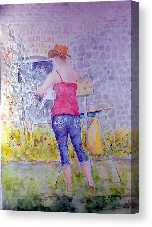 Plein Air Painter Canvas Print featuring the painting Plein Air Painter by Ken Marsden