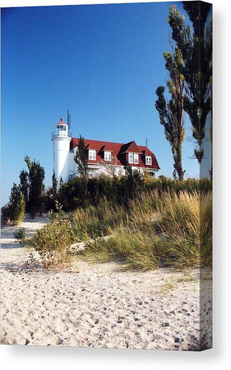 Lighthouse Canvas Print featuring the photograph Point Betsie Lighthouse by Crystal Nederman