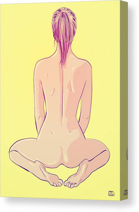 Giuseppe Cristiano Canvas Print featuring the drawing Ponytail by Giuseppe Cristiano