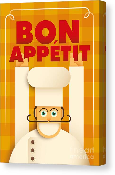 Poster With A Comic Chef. Vector Canvas Print / Canvas Art by Radoman ...