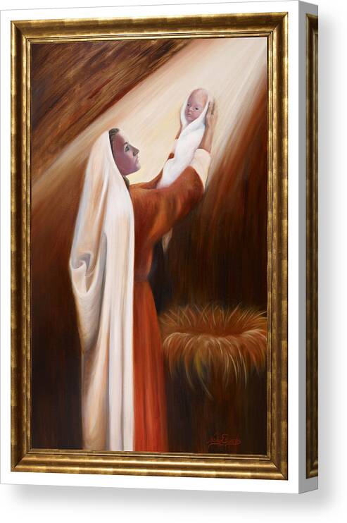 Mary Canvas Print featuring the painting Precious Child by Nancy Edwards