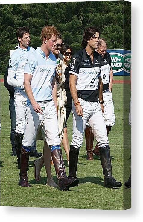 Hrh Prince Harry Canvas Print featuring the photograph Prince Harry and Nacho Figueras by Russel Considine